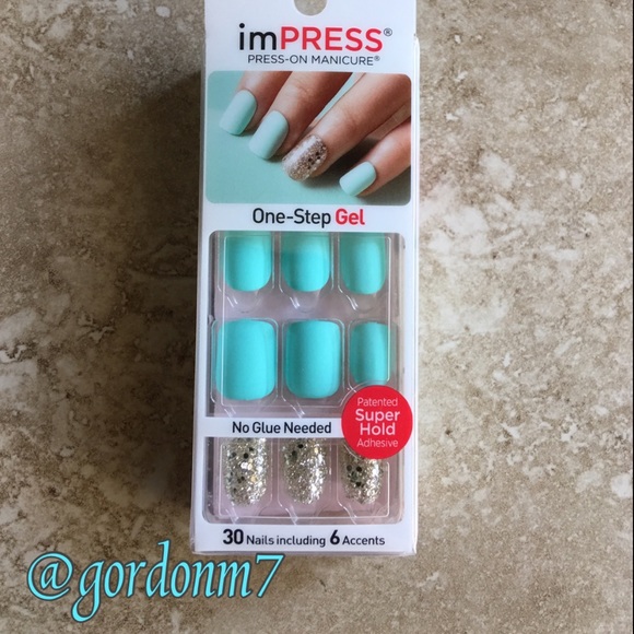 Impress Other New Impress Mint Green Glitter Gold Nails Poshmark